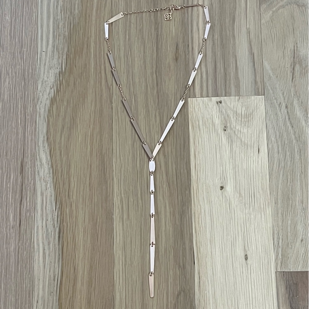 Kendra Scott brushed gold chain Y necklace